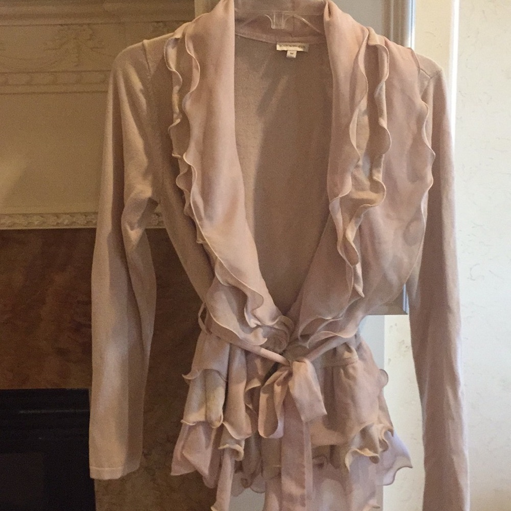 Boston Proper Ruffled Cardigan